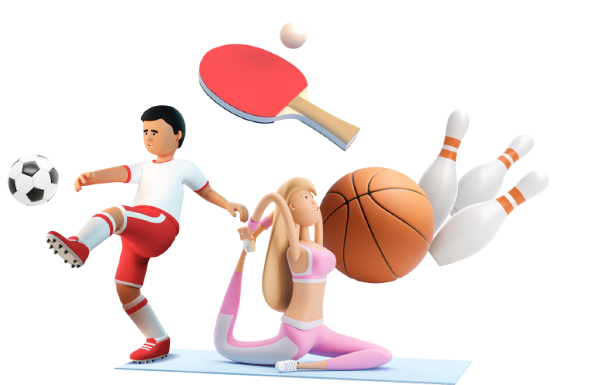 Une multitude de sports représentés, du football au ping-pong en passant par le yoga