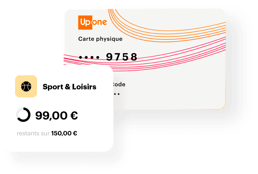 Un exemple de carte UpOne et un Compte Sport & Loisirs